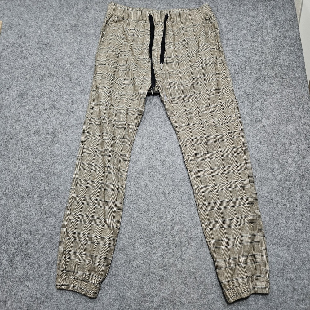 Drake Checkered Tan Brown Men's Joggers Size 32
